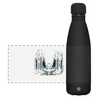 Bosskampf Wildschwein | Wald Bushcraft Jäger - Matte Panorama Isolierflasche 500 ml - Schwarz - Vorne