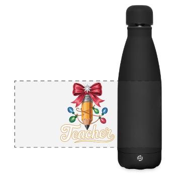 Geschenkidee für Lehrer und Pädagogen Weihnachten - Matte Panorama Isolierflasche 500 ml - Schwarz - Vorne