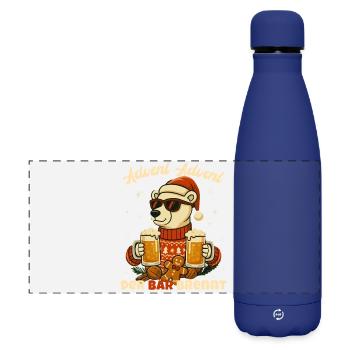 Advent Advent – Der Bär brennt - Matte Panorama Isolierflasche 500 ml - Dunkelblau  - Vorne