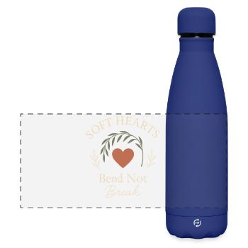 Hopepunk Kindness Rebellion Soft Activism Radical - Matte Panoramic Thermal Bottle 500 ml - dark blue  - Front