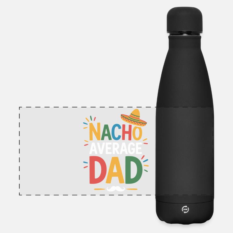 Nacho Average Dad - Matte Panorama Isolierflasche 500 ml - Schwarz