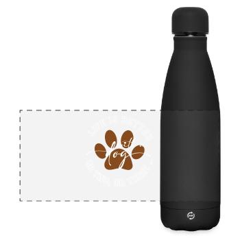 Life is better with a dog – Lustiges Hunde Shirt - Matte Panorama Isolierflasche 500 ml - Schwarz - Vorne