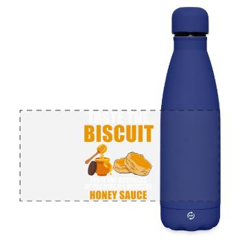 Probieren Sie den Keks mit Honigsauce - Matte Panorama Isolierflasche 500 ml - Dunkelblau  - Vorne