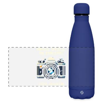 Le PNJ clignote toujours | Réessayez, portrait - Gourde isotherme panoramique mate 500 ml - bleu foncé  - Devant