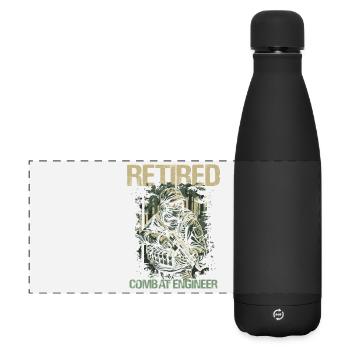 Calm Combat Engineer Illustration - Matte Panoramic Thermal Bottle 500 ml - black - Front