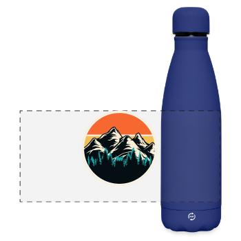 Hiking Hiker Mountaineer Gift - Matte Panoramic Thermal Bottle 500 ml - dark blue  - Front