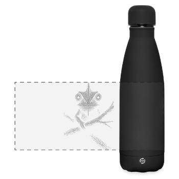 Ernstes Chamäleon  - Matte Panorama Isolierflasche 500 ml - Schwarz - Vorne