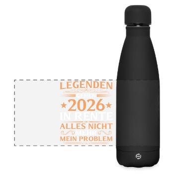 Retraite 2026 Collègue de travail Legend à la retraite - Gourde isotherme panoramique mate 500 ml - noir - Devant