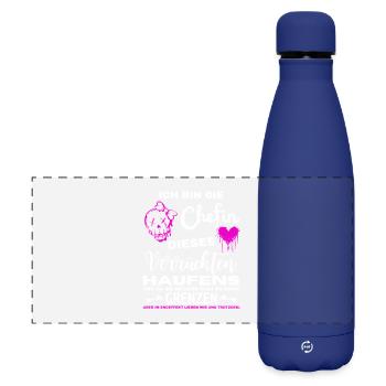 Ich bin die Chefin dieses verrückten Haufens - Matte Panorama Isolierflasche 500 ml - Dunkelblau  - Vorne