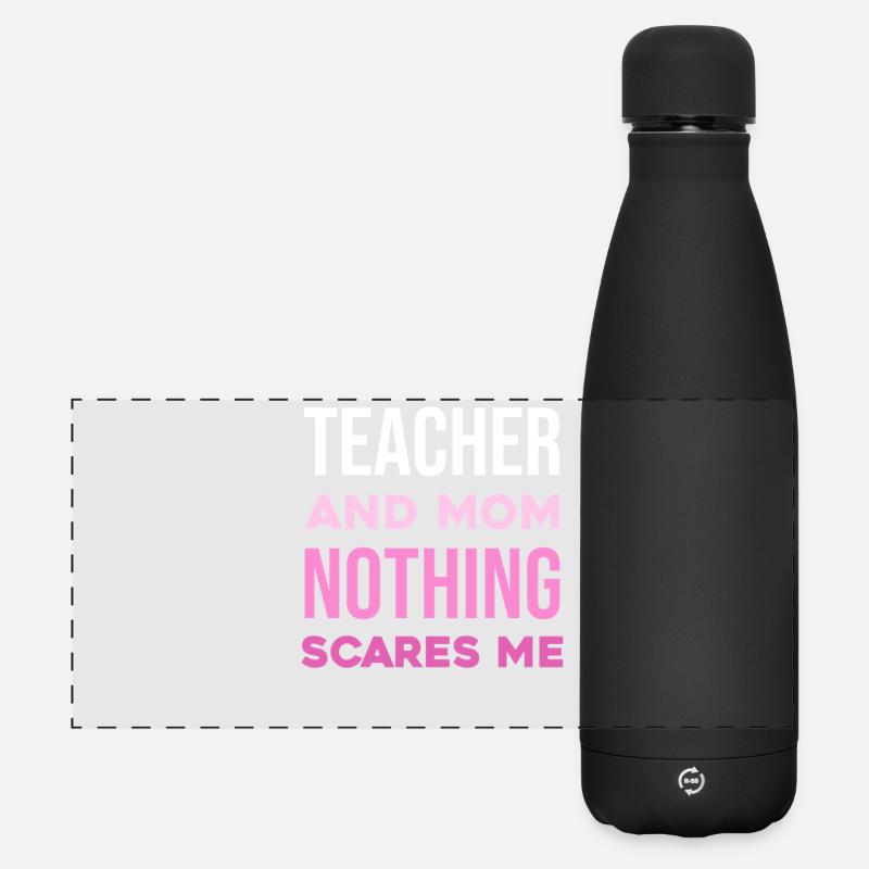 Lehrer und Mama – Nichts schreckt mich - Matte Panorama Isolierflasche 500 ml - Schwarz