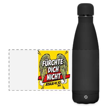 FEAR NOT Bible Verse Wings Comic Yellow - Matte Panoramic Thermal Bottle 500 ml - black - Front