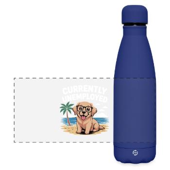 Lustiger Labrador Retriever Derzeit Arbeitslose  - Matte Panorama Isolierflasche 500 ml - Dunkelblau  - Vorne