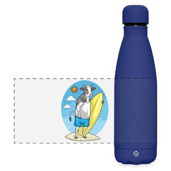 Kuh Strand Surfbrett Sommer - Matte Panorama Isolierflasche 500 ml - Dunkelblau  - Vorne