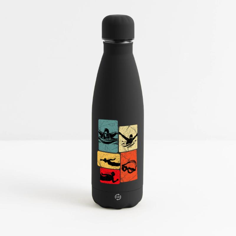 Vintage Float Silhouettes Pattern Matte Panoramic Thermal Bottle 500 ml