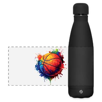 Basketball Splash Art - Design Ballon de Basket - Matte Panoramic Thermal Bottle 500 ml - black - Front