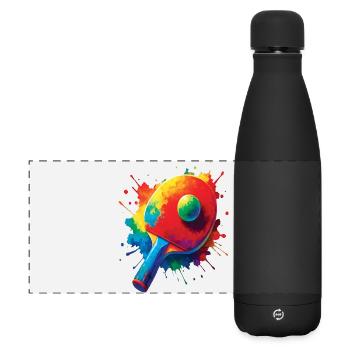 Tennis de Table – Design Sport Ping-Pong Splash - Matte Panorama Isolierflasche 500 ml - Schwarz - Vorne