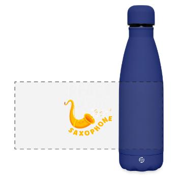 Membre du groupe de jazz Peace Love Saxophone - Gourde isotherme panoramique mate 500 ml - bleu foncé  - Devant