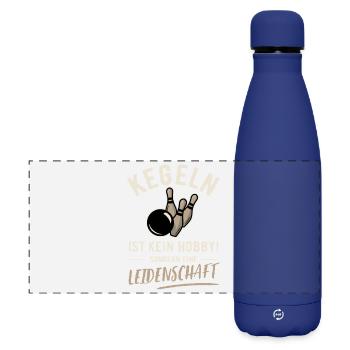 Kegeln ist kein Hobby sondern Leidenschaft - Matte Panorama Isolierflasche 500 ml - Dunkelblau  - Vorne