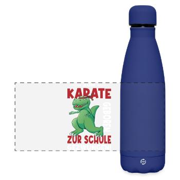 Enfants nés au karaté, forcés d’aller à l’école - Gourde isotherme panoramique mate 500 ml - bleu foncé  - Devant