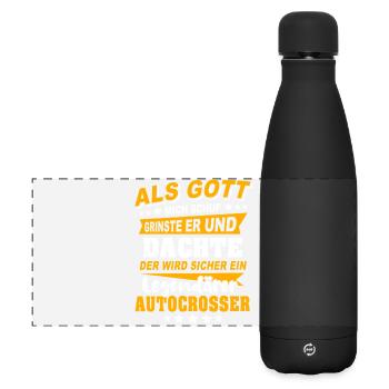 Autocrosser Autocross - Matte Panoramic Thermal Bottle 500 ml - black - Front