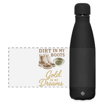 Goldwaschen Hobby Geschenk Creek Pan - Matte Panorama Isolierflasche 500 ml - Schwarz - Vorne