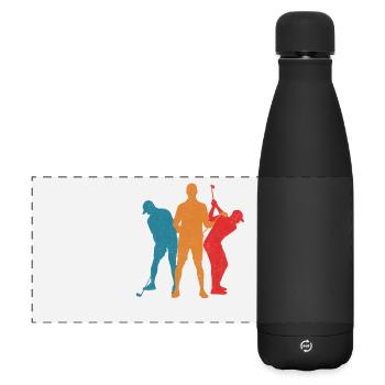 Golfeurs, golfeurs, golfeurs, enfants hommes - Gourde isotherme panoramique mate 500 ml - noir - Devant