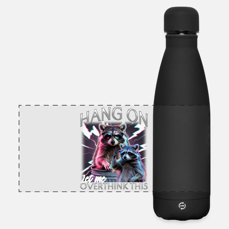 Funny Raccoon - Matte Panoramic Thermal Bottle 500 ml - black