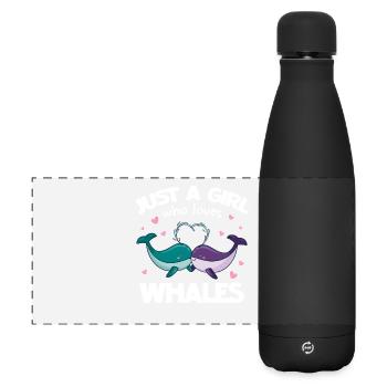 Une seule fille aime les baleines - Gourde isotherme panoramique mate 500 ml - noir - Devant