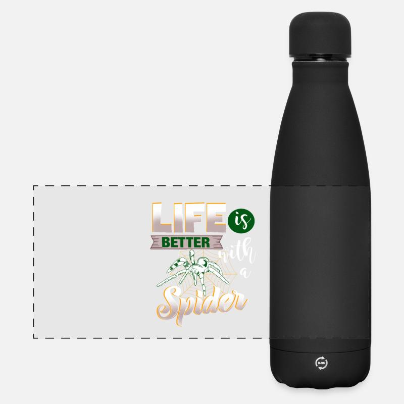 Life is better with a Spider - for spider fans - Matte Panoramic Thermal Bottle 500 ml - black