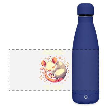Quête principale : Démonter les préjugés | Rat domestique - Gourde isotherme panoramique mate 500 ml - bleu foncé  - Devant