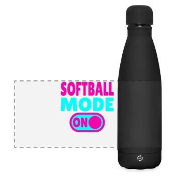 Softball Mode ON  - Matte Panorama Isolierflasche 500 ml - Schwarz - Vorne