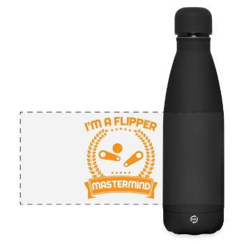 I´m A Flipper Mastermind Pinball Machine GIfts - Matte Panoramic Thermal Bottle 500 ml - black - Front