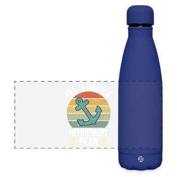 Plain Sailing Boat Retirement Plan Gift - Matte Panorama Isolierflasche 500 ml - Dunkelblau  - Vorne