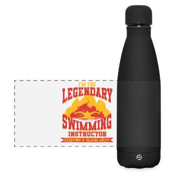 Schwimmlehrer Legendary Swimming Instructor - Matte Panorama Isolierflasche 500 ml - Schwarz - Vorne
