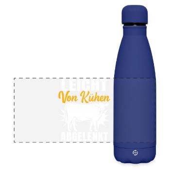 Leicht Von Kühen Abgelenkt - Matte Panorama Isolierflasche 500 ml - Dunkelblau  - Vorne