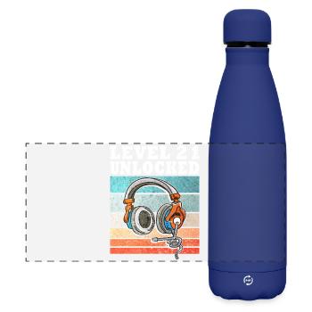 Level 21 Unlocked Kopfhörer - Matte Panorama Isolierflasche 500 ml - Dunkelblau  - Vorne