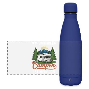 Emploi à la retraite : camping ! – Conception humoristique de camping-car - Gourde isotherme panoramique mate 500 ml - bleu foncé  - Devant