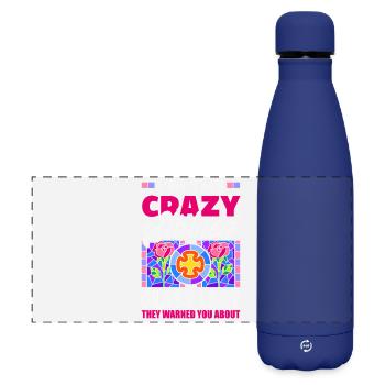 Art du vitrail Artiste du vitrail - Gourde isotherme panoramique mate 500 ml - bleu foncé  - Devant