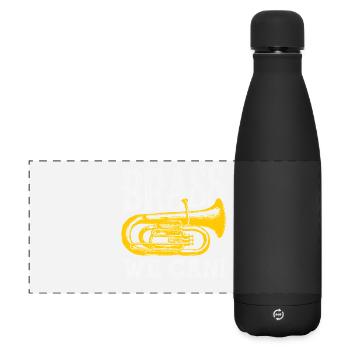 Vintage Euphonium Spieler - Matte Panorama Isolierflasche 500 ml - Schwarz - Vorne