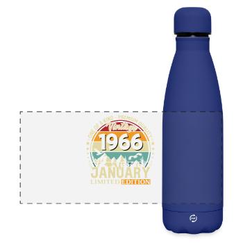 196660e anniversaire Millésime janvier 1966 - Gourde isotherme panoramique mate 500 ml - bleu foncé  - Devant