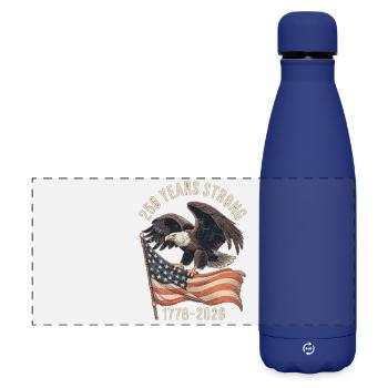 250 Years Strong 1776–2026 - Matte Panoramic Thermal Bottle 500 ml - dark blue  - Front
