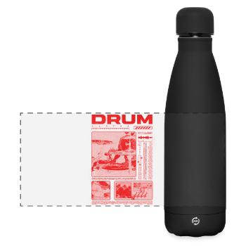 Rock Drummer Drum Player Streetwear - Matte Panoramic Thermal Bottle 500 ml - black - Front