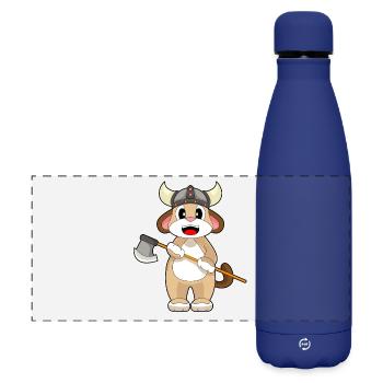 Hache Viking de chien - Gourde isotherme panoramique mate 500 ml - bleu foncé  - Devant