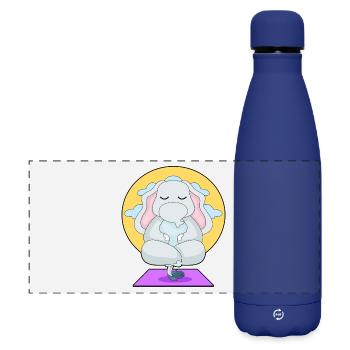 Elefant Yoga Fitness Meditation - Matte Panorama Isolierflasche 500 ml - Dunkelblau  - Vorne
