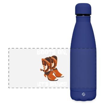 Boots On: Dancing Cowboy Boots - Matte Panoramic Thermal Bottle 500 ml - dark blue  - Front