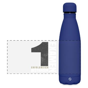 Félicitations pour le premier examen - Gourde isotherme panoramique mate 500 ml - bleu foncé  - Devant