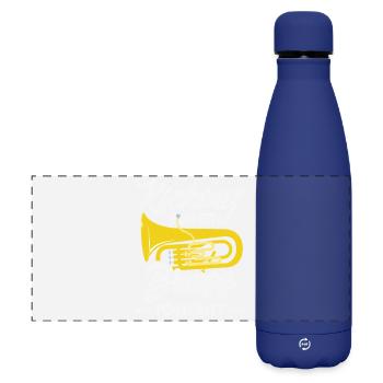 Vintage Euphonium Spieler - Matte Panorama Isolierflasche 500 ml - Dunkelblau  - Vorne