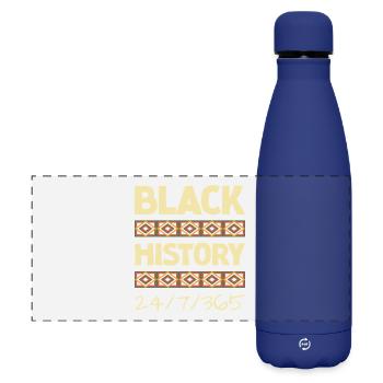 Black History 24/7/365 - Matte Panoramic Thermal Bottle 500 ml - dark blue  - Front