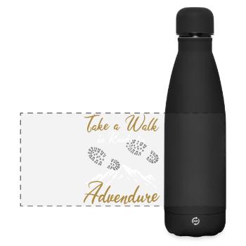 Wandern Wanderung Vintage Wanderer - Matte Panorama Isolierflasche 500 ml - Schwarz - Vorne