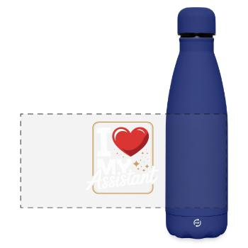J’adore le motif de mon cœur d’assistant pour le bureau - Gourde isotherme panoramique mate 500 ml - bleu foncé  - Devant